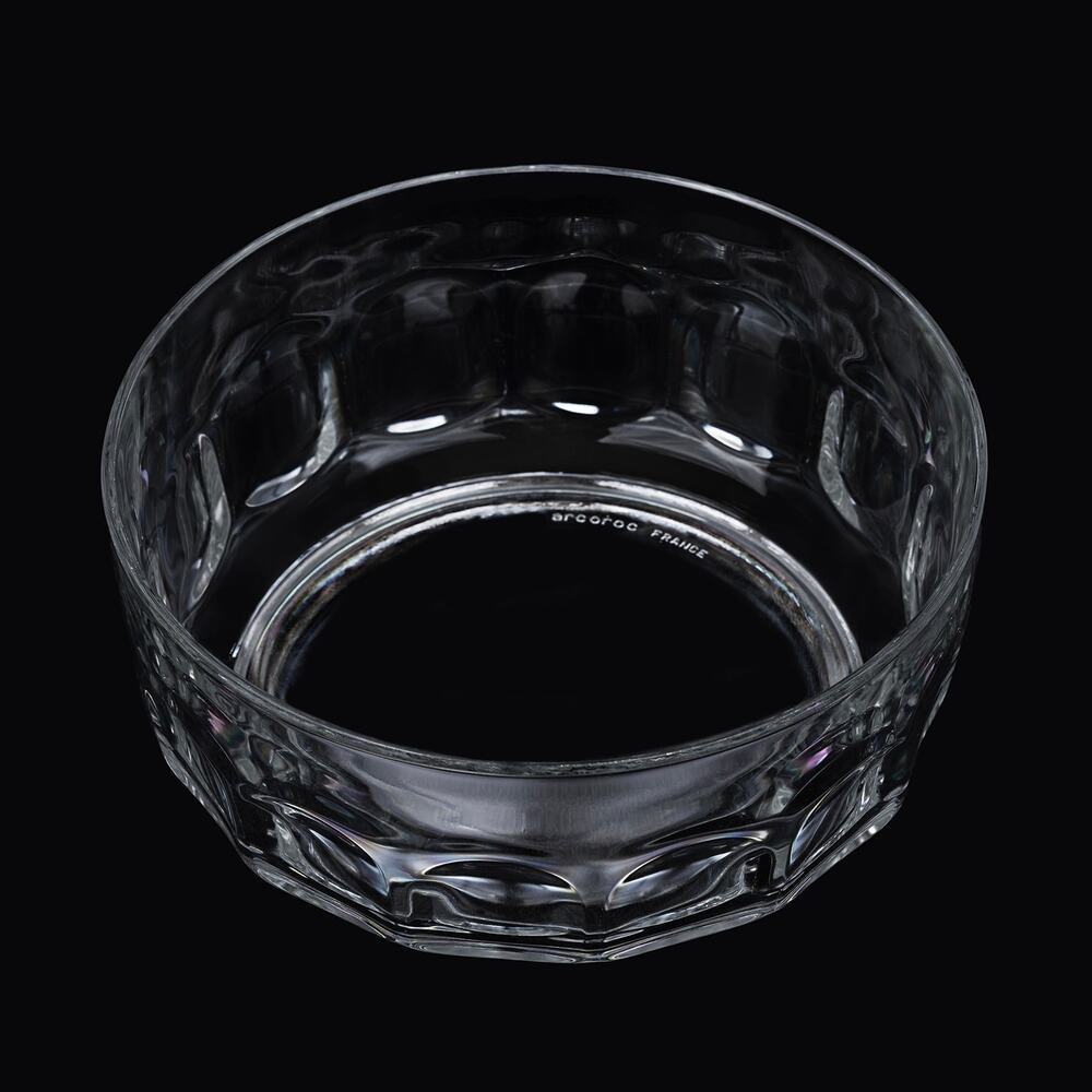 Vintage Designer Arcoroc Paris France Crystal Glass MCM Serving Fruit Bowl 9"EUC